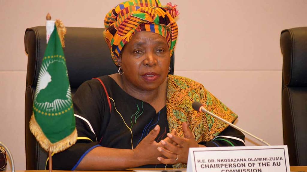 Top African Women Leaders Who Are Shaping the Future Nkosazana Dlamini Zuma delivering a speech on Africa Day as a top African leader