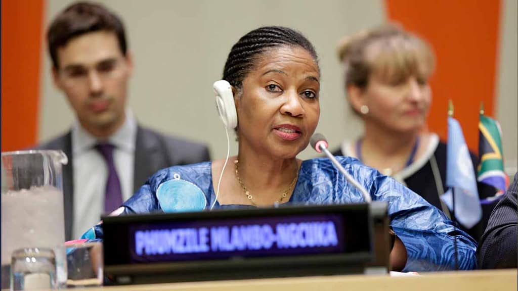 Top African Women Leaders Who Are Shaping the Future Phumzile Mlambo Ngcuka at a UN event promoting women in leadership in Africa