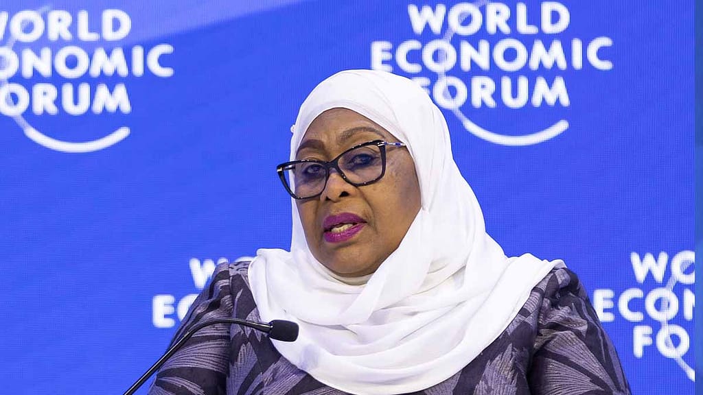 Top African Women Leaders Who Are Shaping the Future Samia Suluhu Hassan at the World Economic Forum as a leading female leader in Africa