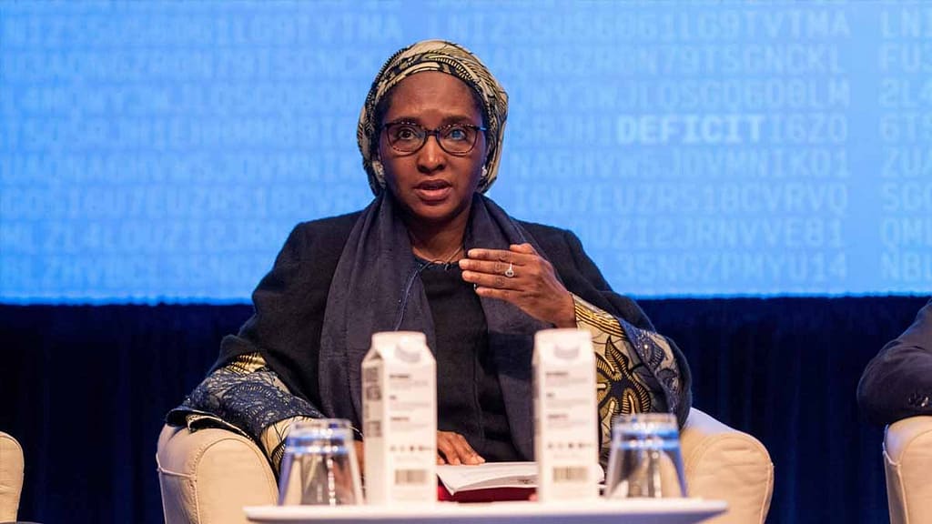 Top West African Women Leaders Who Are Shaping the Future Zainab Ahmed delivering a speech on economic policy and national development